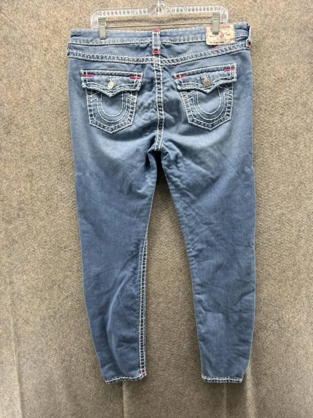 True Religion Super Skinny Jeans Mens 33 Blue Extra Slim Stretch Denim